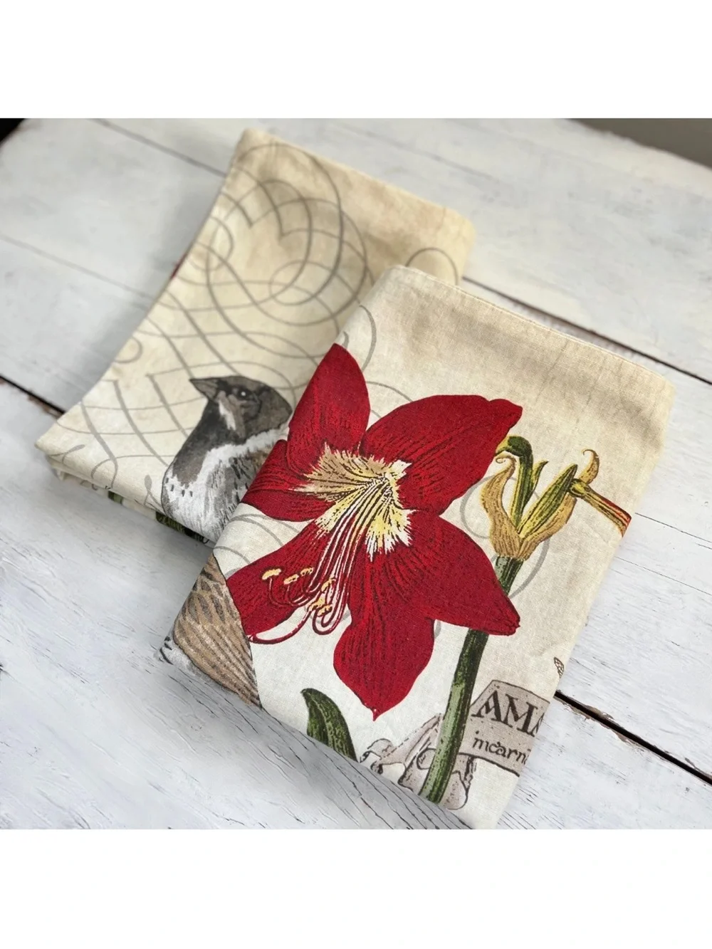 2 POTTERY BARN Amaryllis LINEN Cotton 24